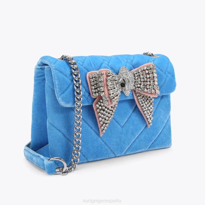 Kurt Geiger mujer london terciopelo mediano kensington 2LPR107 | bolsas azul